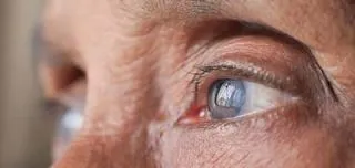 detail shot of senior women eye